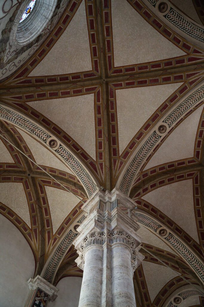 interior column detail in pienza cathedral