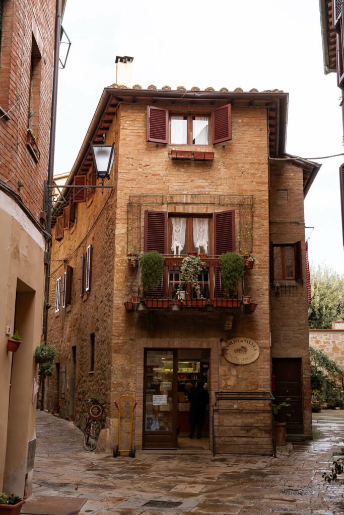 a street corner in pienza italy