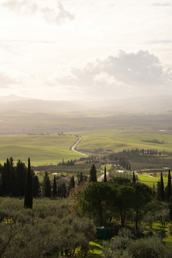 Val' d'orcia countryside views from Pienza