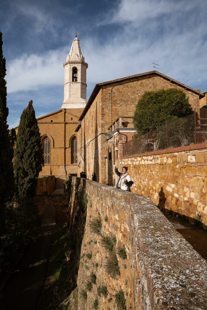 panoramic city walls walk in pienza italy