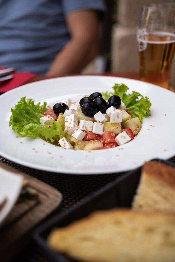 salad at a restaurant in stari grad hvar