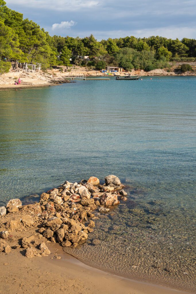 sandy calm beach near jelsa hvar island