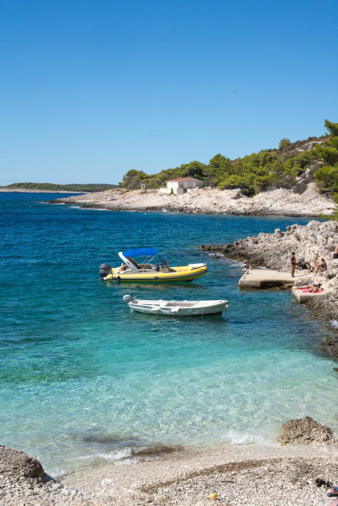 secluded hidden gem beach Robinson on hvar island
