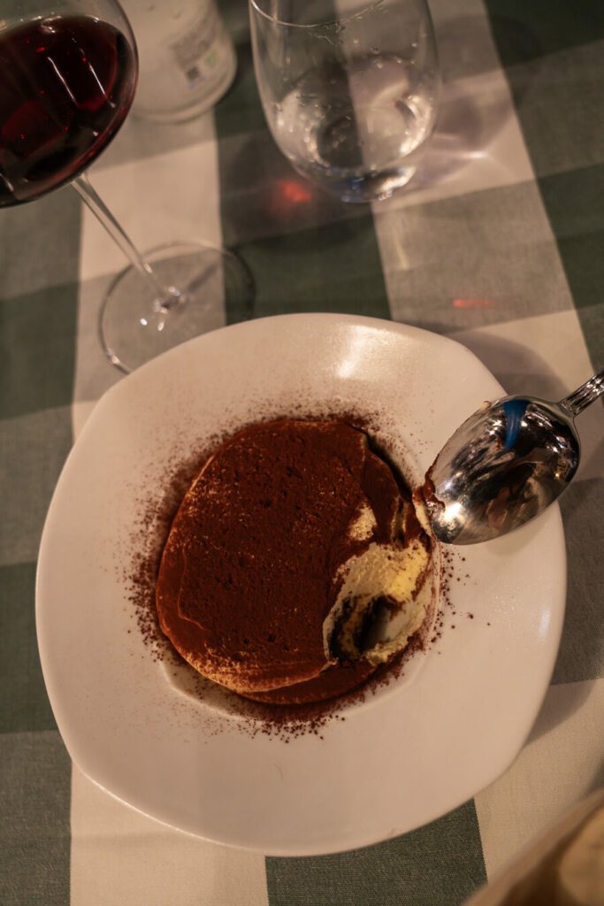tiramisu in a world famous restaurant in verona