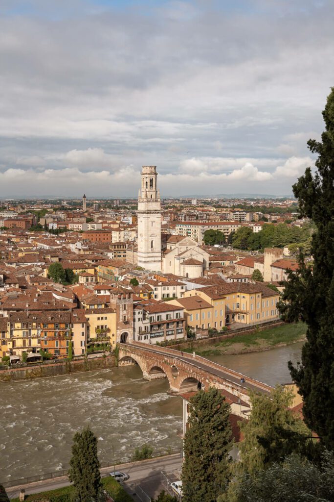view from the castello in verona italy
