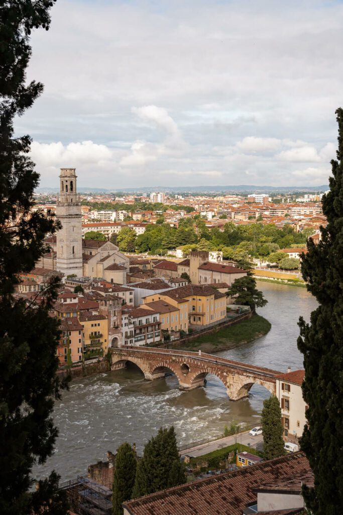 view of verona from the castello, one of the things to do in verona italy