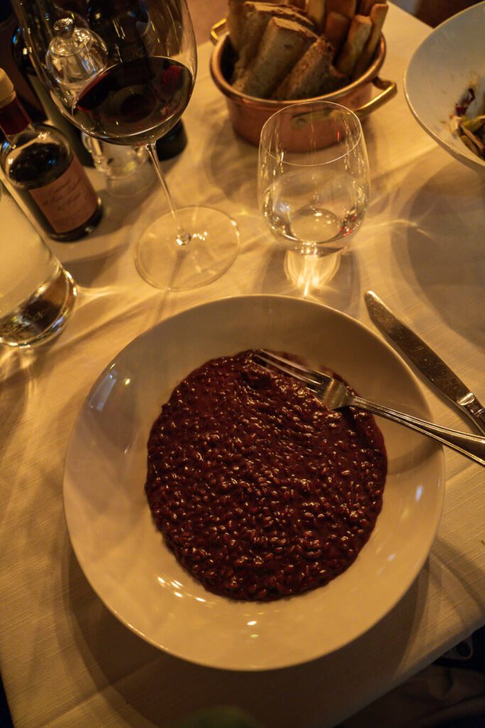 risotto all’Amarone in one of the est restaurants in verona italy