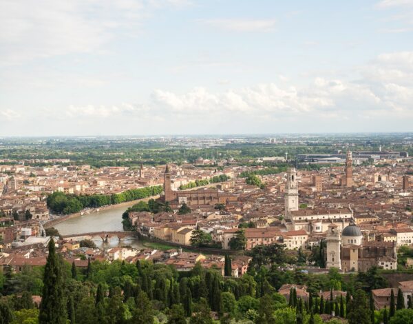 view of verona italy from Santuario della Madonna di Lourdes