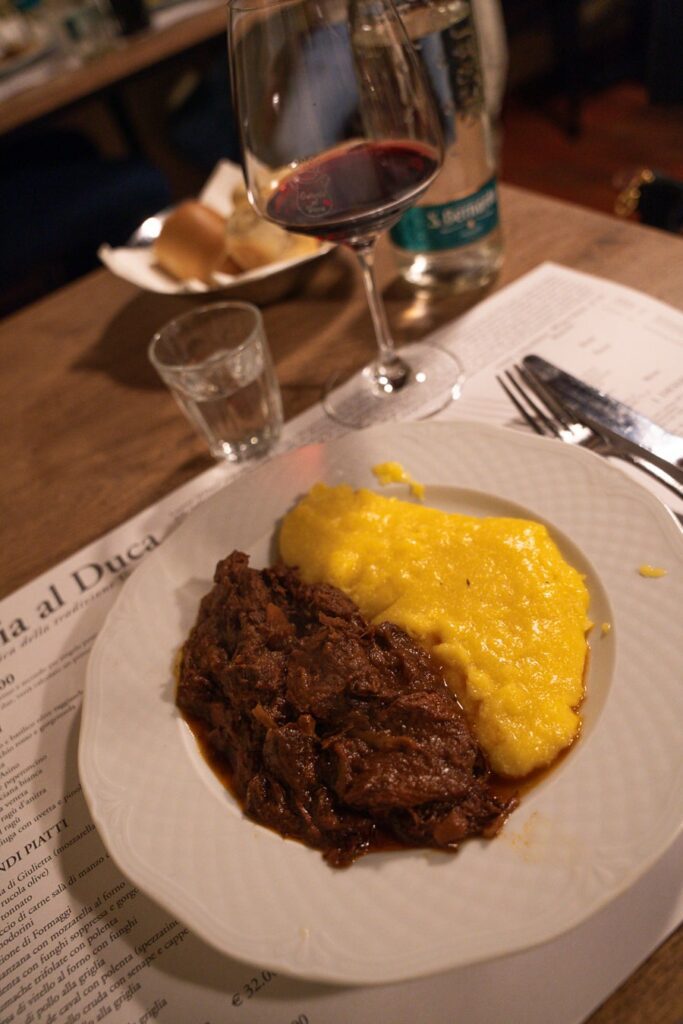 osteria al duca horsemeat stew and polenta