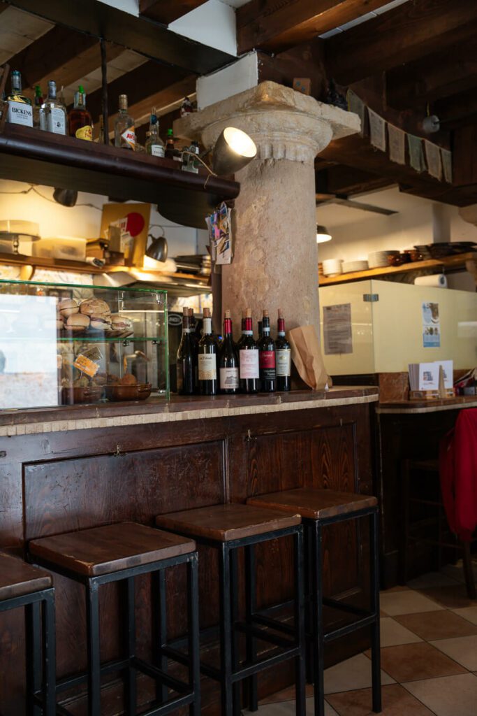 interior of an osteria in verona