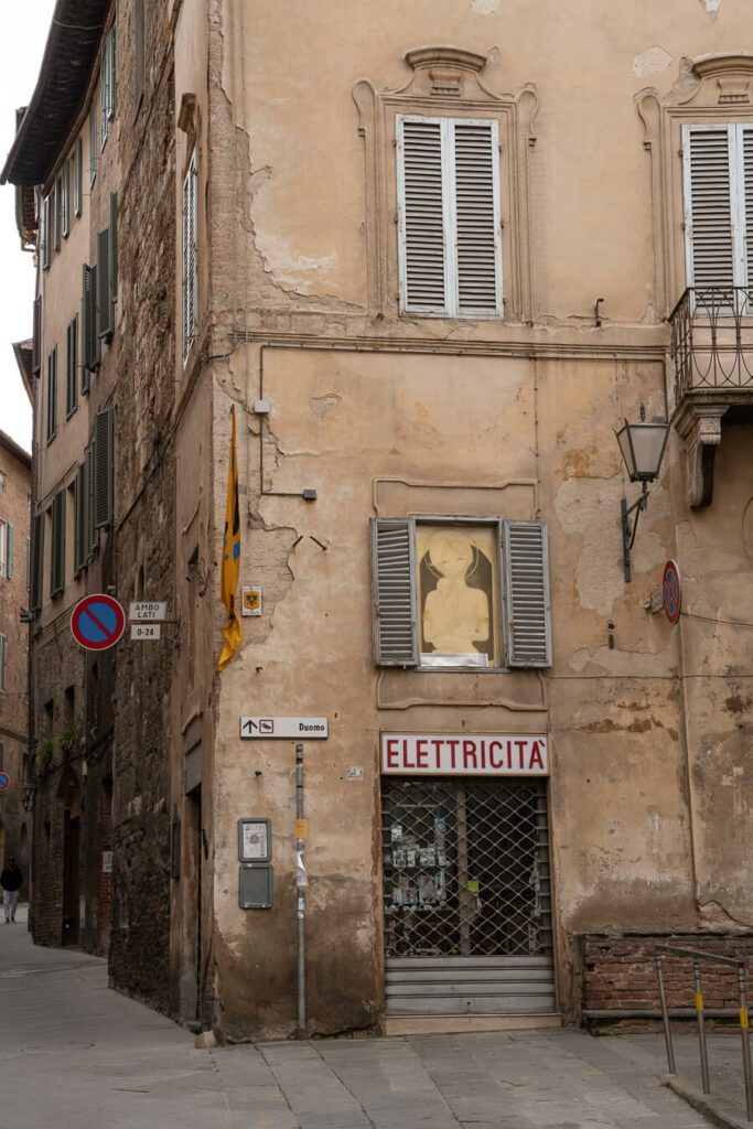 a street corner in siena italy