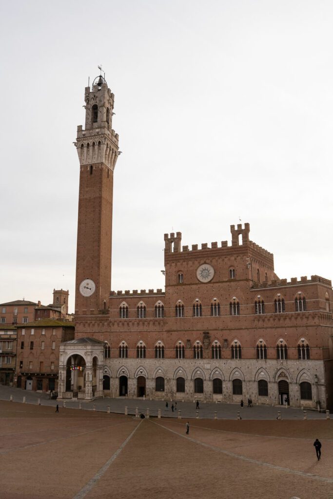torre del mangia and the civic museum in siena italy