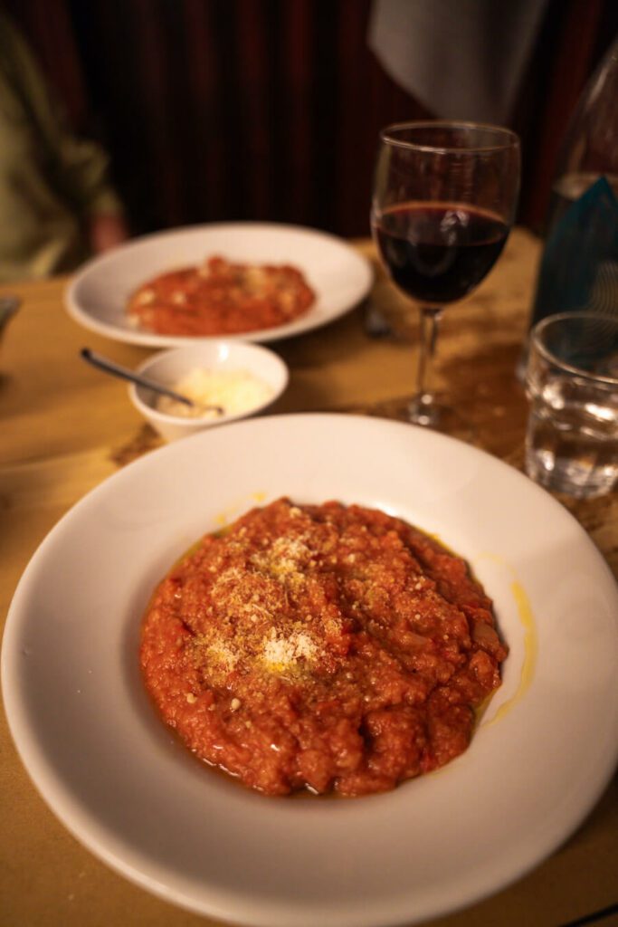 traditional tuscan soup, ribollita in a local osteria