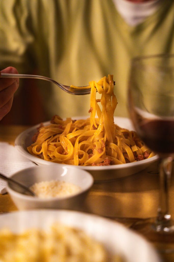 tradtional tuscan pasta in a local osteria
