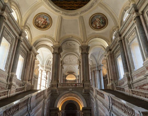 grand staircase at reggia di caserta naples