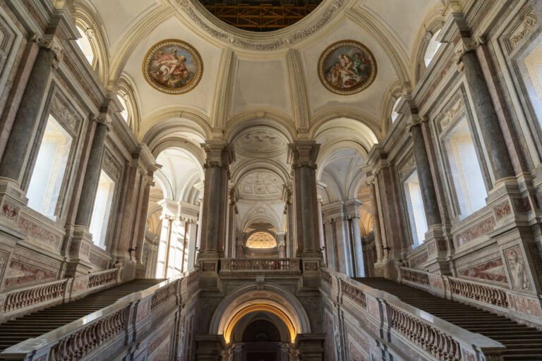 grand staircase at reggia di caserta naples