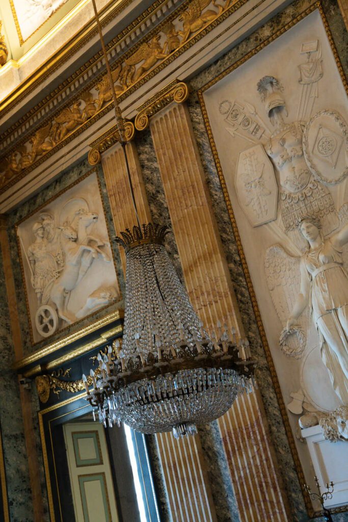 chandelier detail with scultpures