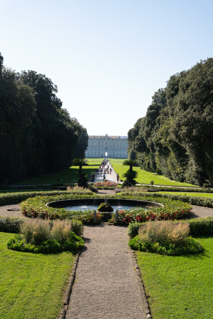 fountain and garden at royal palace of Caserta