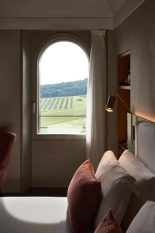 guest room with view at a Siena italy hotel