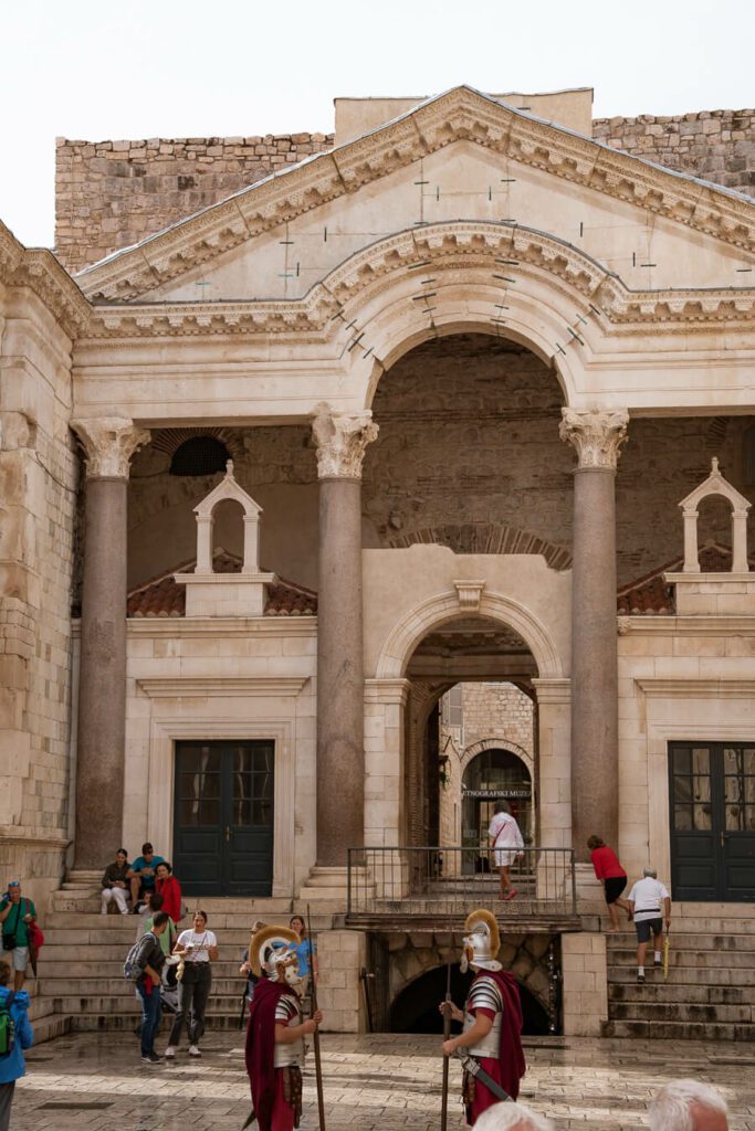 roman soldiers at diocletian's palace spit, croatia