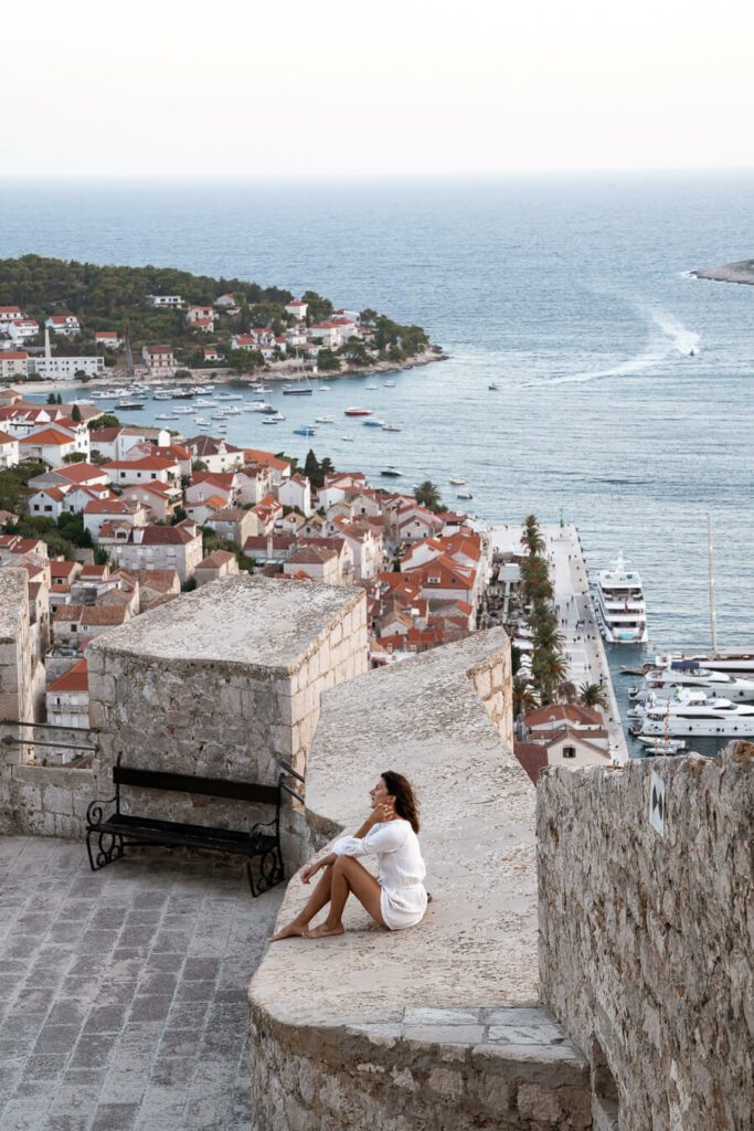 woman, me on the old fortress above hvar town