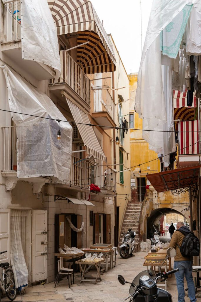 the famous orrechiette street in bari puglia