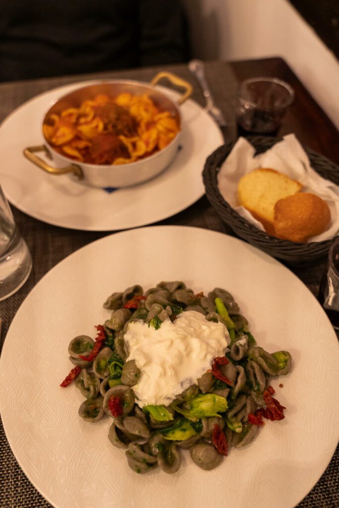 orrechiette in bari restaurant