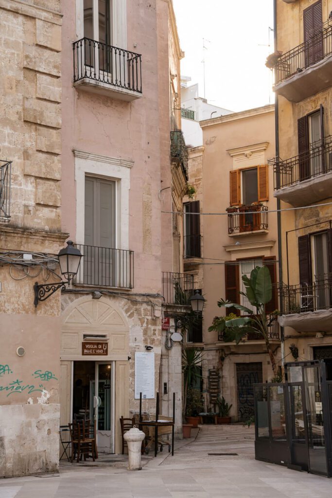 street corner in bari puglia italy