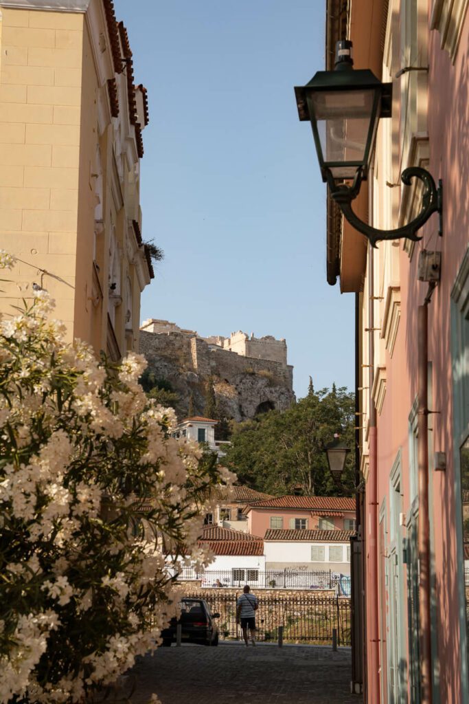 view of acropolis in athens greece