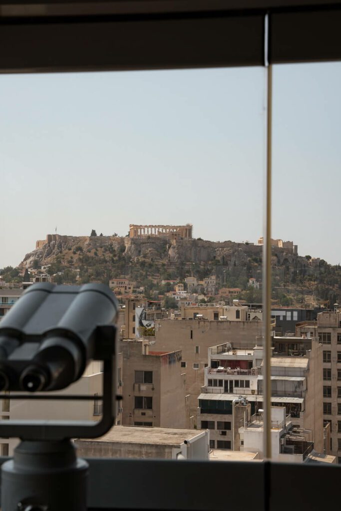 view of acropolis from hotel rooftop