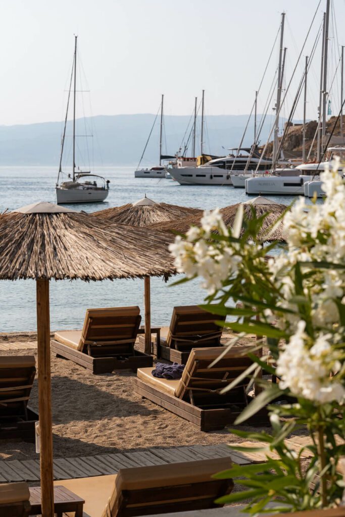 mandraki beach resort beach club in hydra