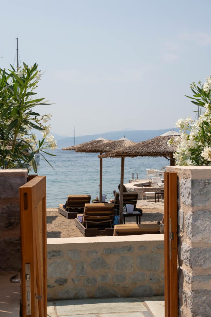 mandraki beach at mandraki beach resort hydra