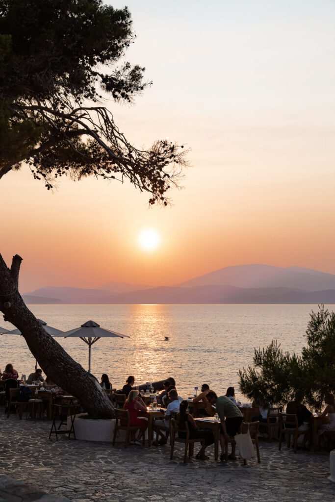 sunset in hydra greece