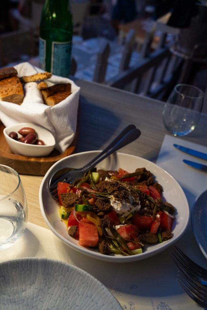 greek salad in hydra restaurant