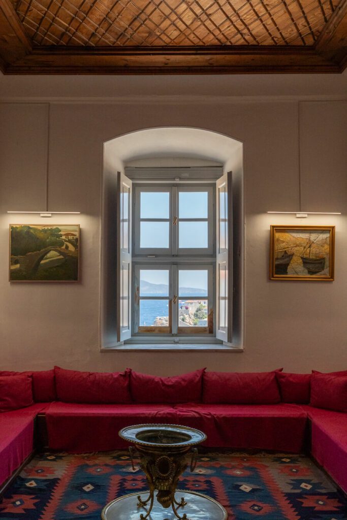 interior room of Lazaros Kountouriotis Mansion hydra