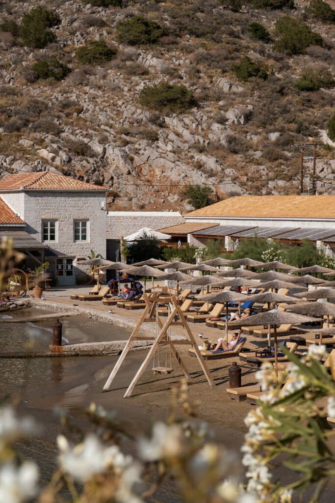 Mandraki bay, one of the best beaches in hydra greece