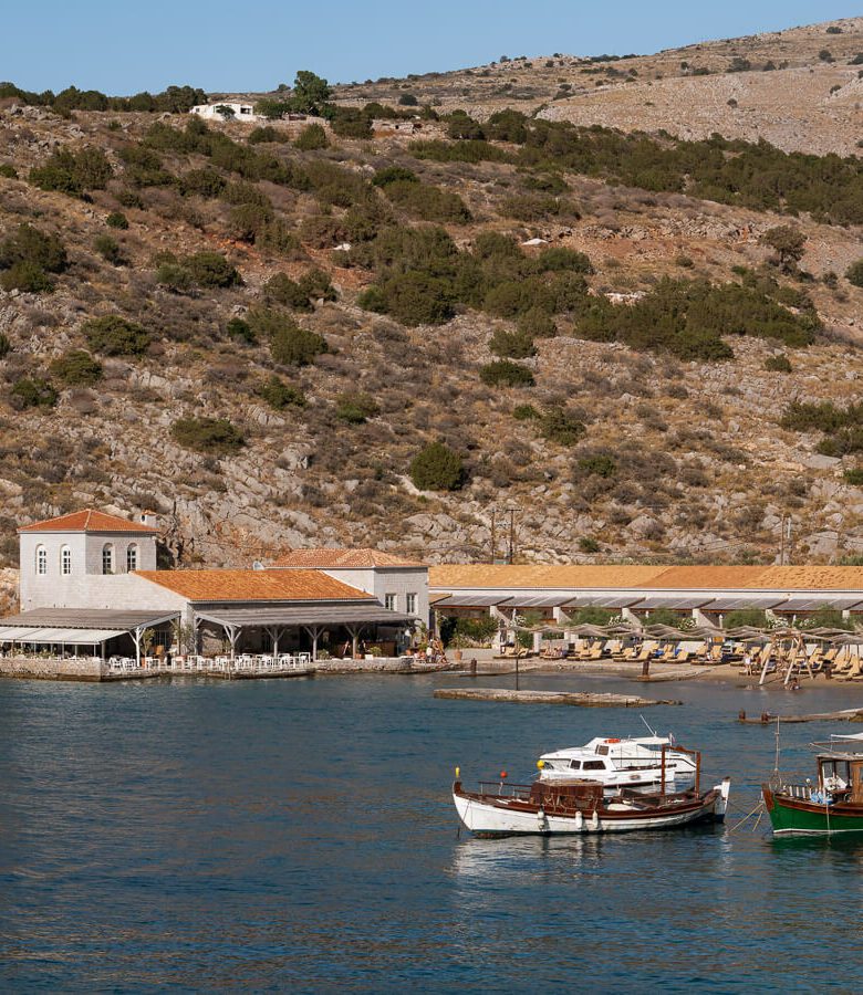 Mandraki bay with boutique luxury hotel in hydra
