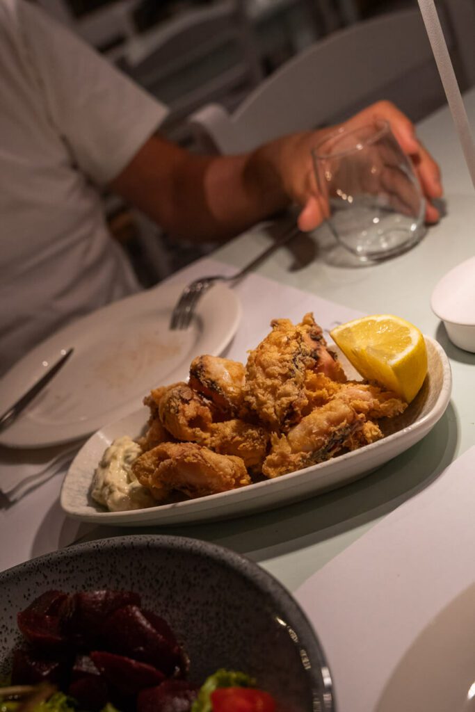 fried calamari in hydra taverna