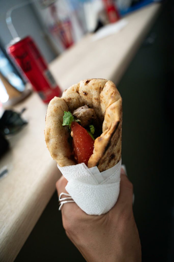1 day in athens- eating a souvlaki in athens