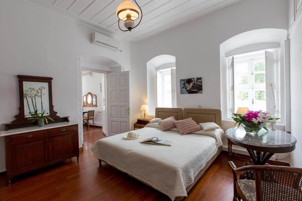 a large guest room in Hydra Greece