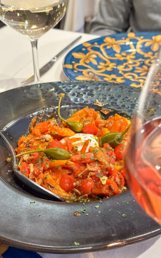 bright dish at bari restaurant italy