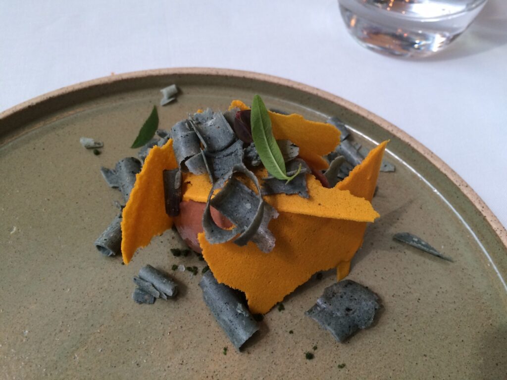 a dish with edible clay at central lima, peru