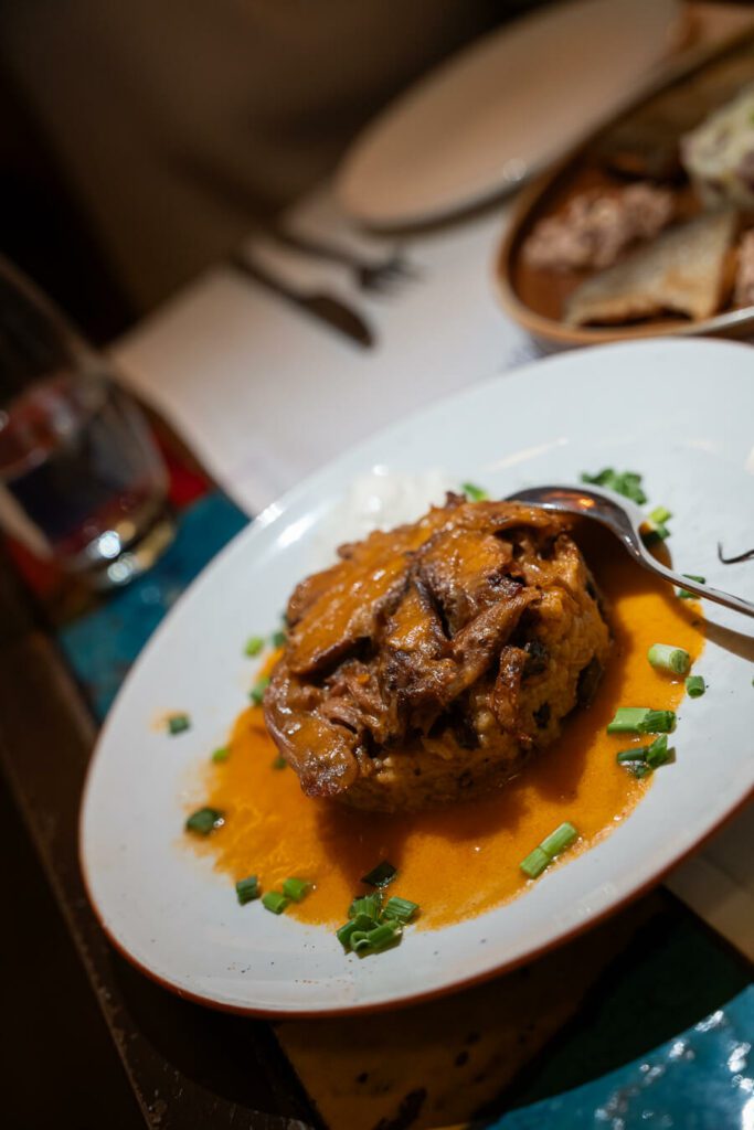 grilled lamb dish at moma restaurant in sofia