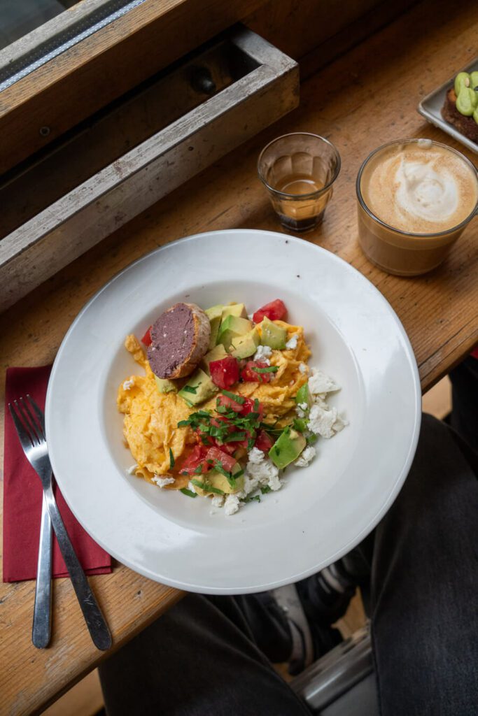 brunch egg plate at Rainbow factory sofia