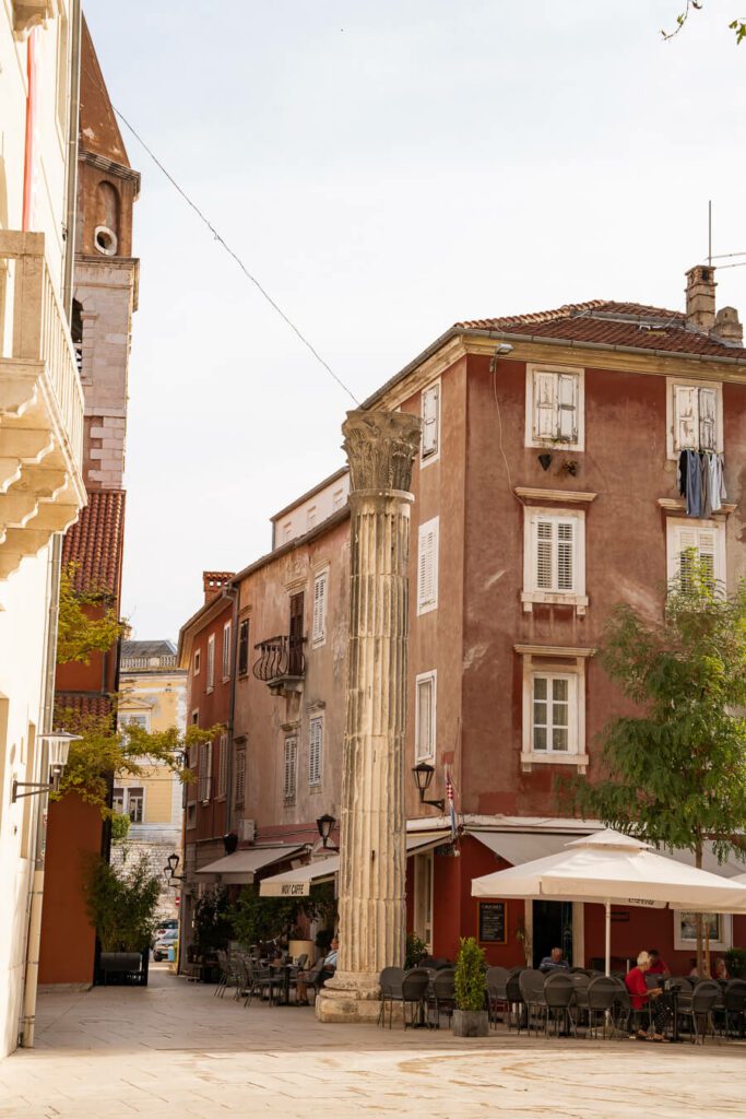 roman coloum in central zadar croatia