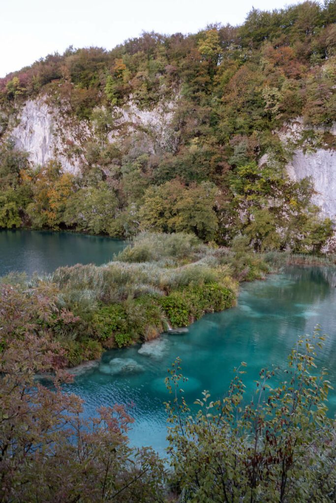 blue lakes at plitvice croatia