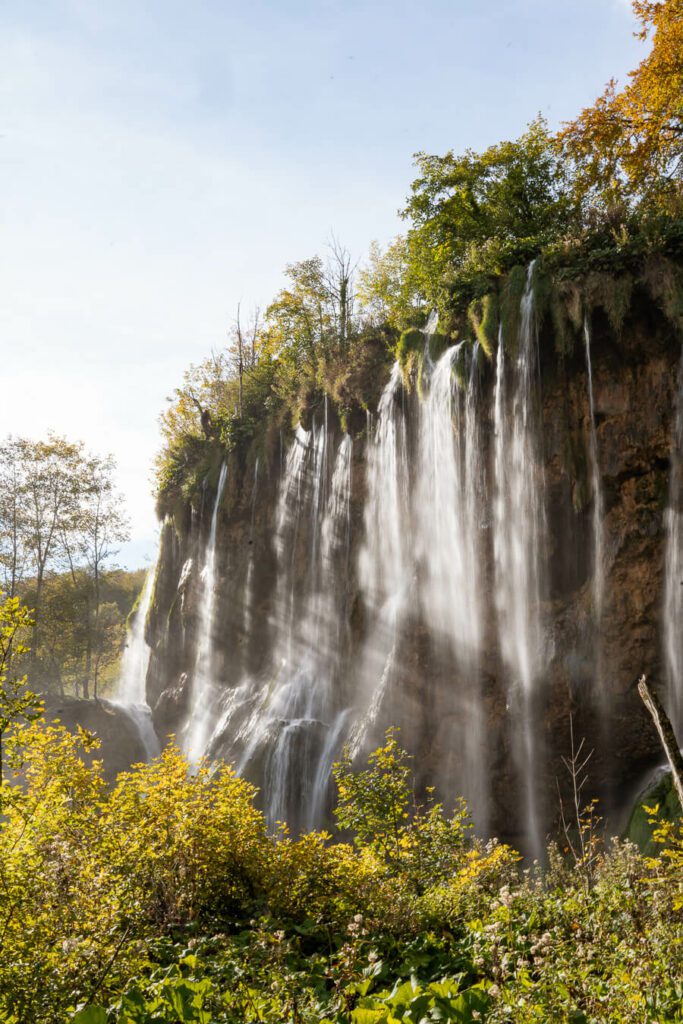 light shaft coming into plitvice upper lakes