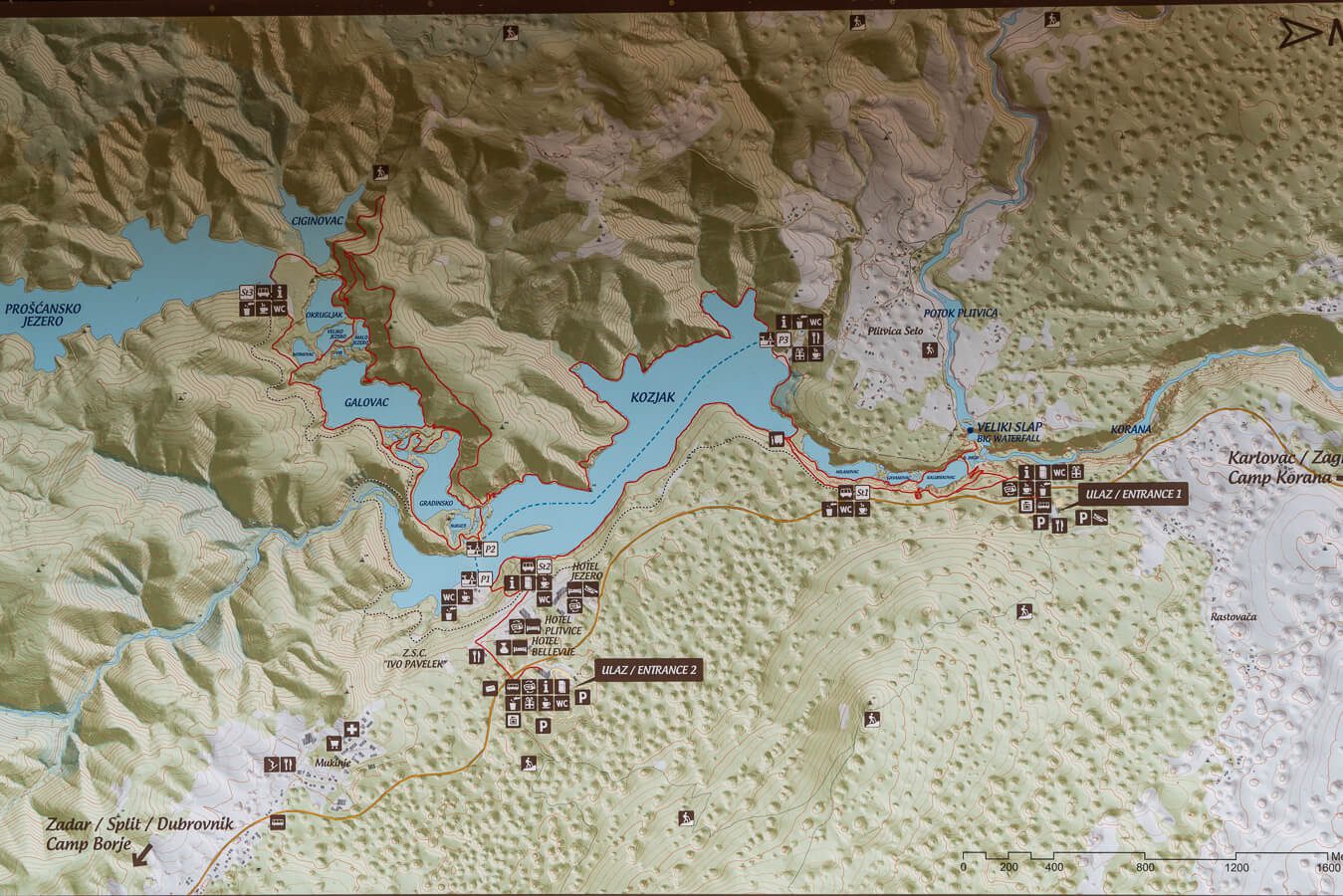plitvice lakes national park map