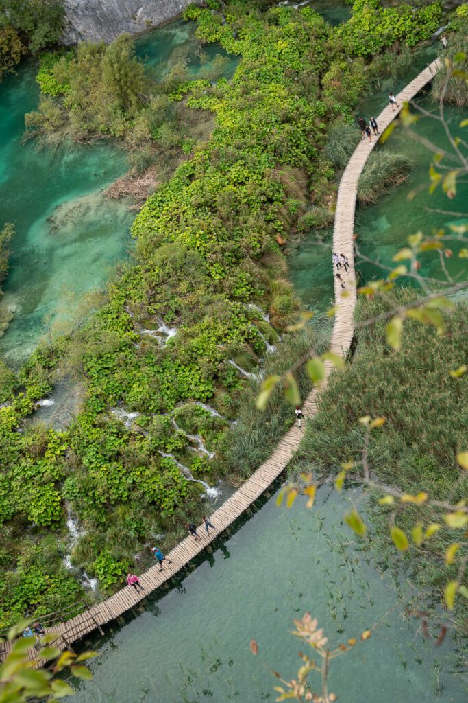 plitvice lakes croatia boardwalk in lower lakes