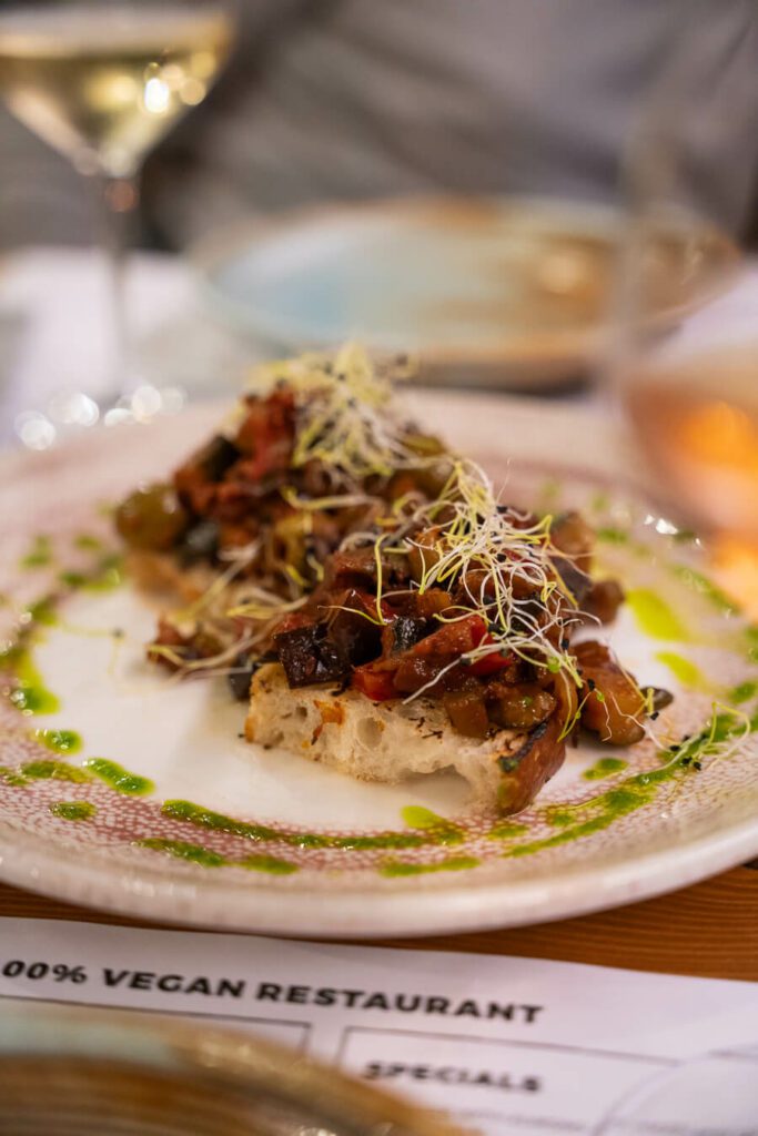 bruschetta starter at The Botanist in Zadar Croatia